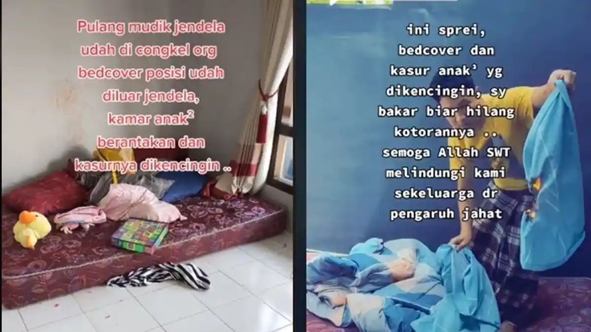 VIRAL Rumah Dibobol Maling Tak Lazim, hanya Curi Bantal dan Guling, Sarung Dilepas, Kasur Dikencingi