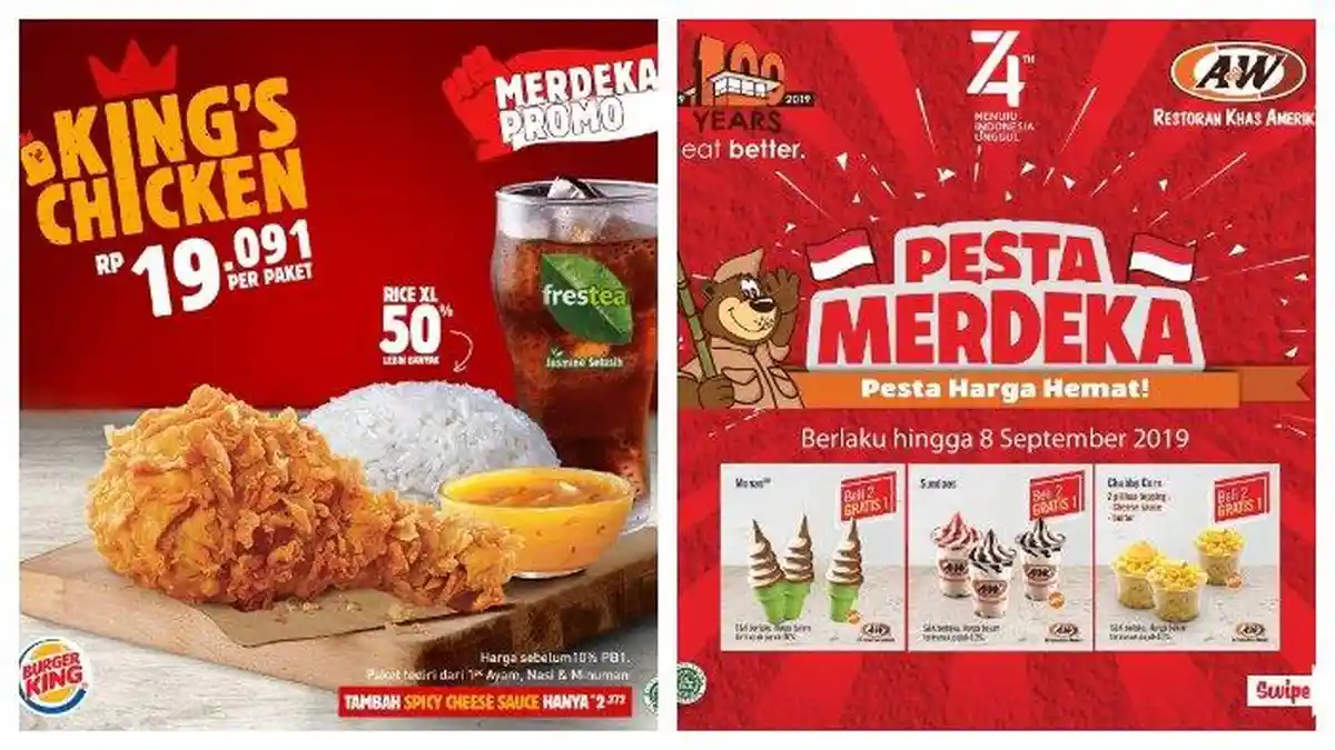 Promo dan Diskon HUT Kemerdekaan RI, Burger King hingga Ichiban Sushi