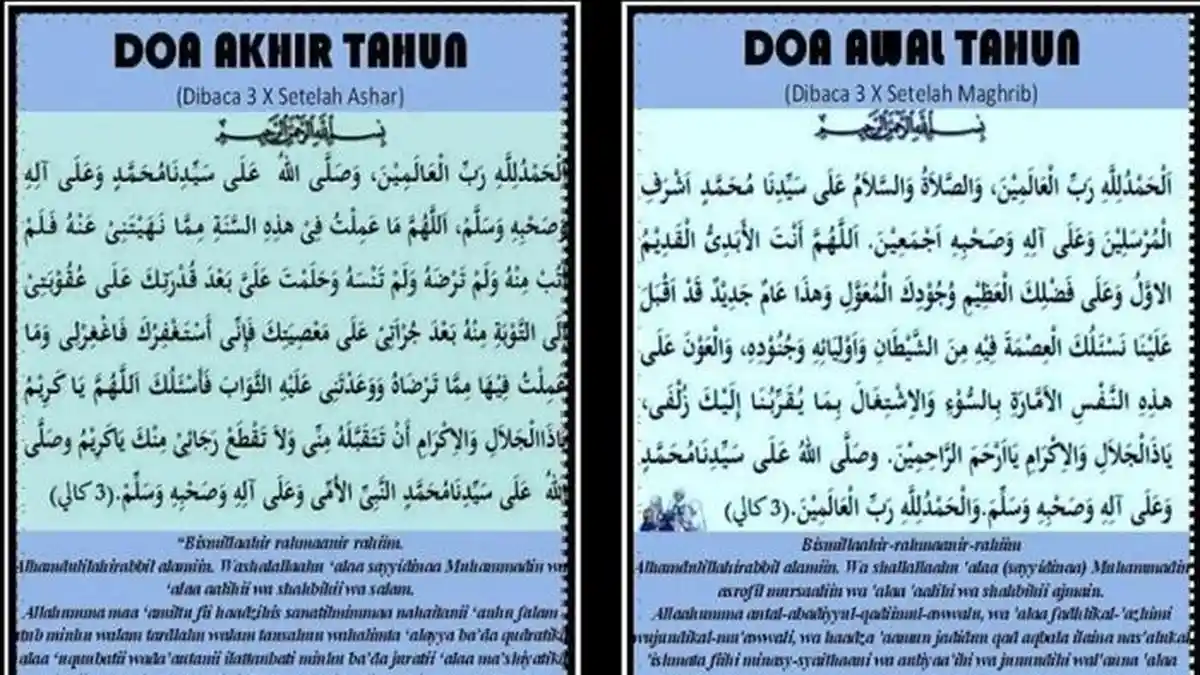 Doa Akhir Tahun Islam dan Artinya Lengkap Arab dan Latinnya Serta Doa ...