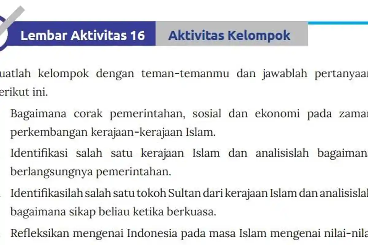 Jawaban Soal IPS Kelas 7 Semester 2 Halaman 167 Kurikulum Merdeka, Lembar Aktivitas 16