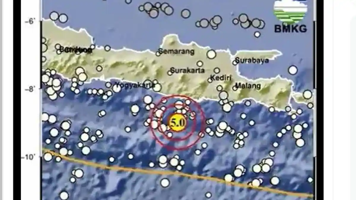 UPDATE 9 Gempa Bumi dalam 11 Jam Sabtu 19 Agustus 2023, Info BMKG : Ada Gempa Pacitan Magnitudo 5.1