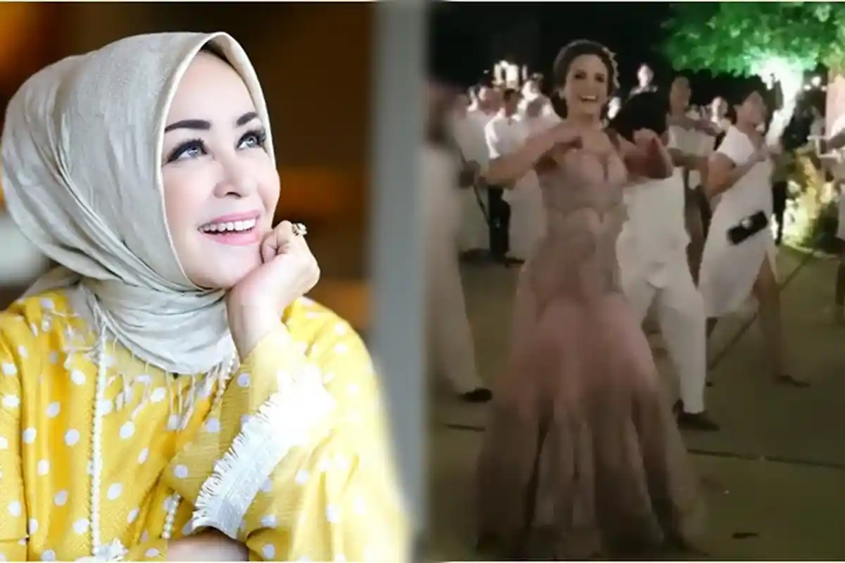 Unik! Gelar Resepsi Mewah, Putri Artis Senior Minati Atmanegara Senam Zumba Pakai Gaun Pengantin