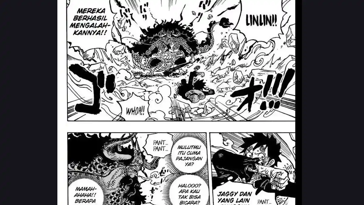 Spoiler dan Link Baca Manga One Piece Chapter 1042: Pertarungan Luffy CS dan Kaido CS Hampir Usai