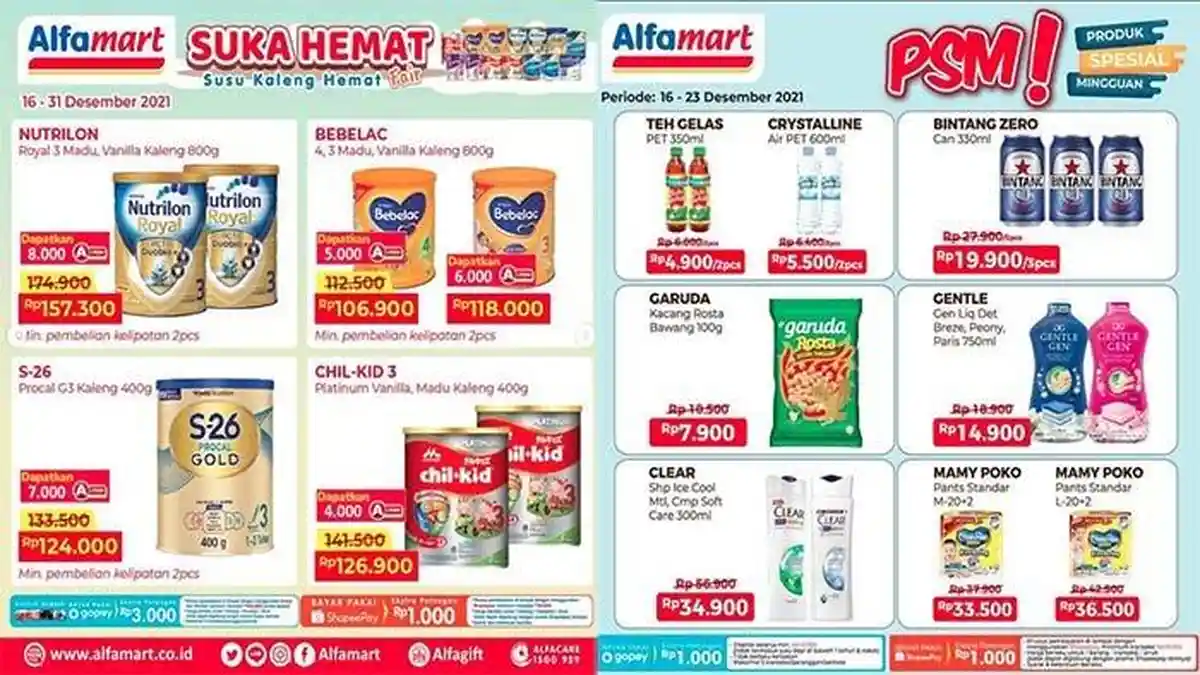 PROMO ALFAMART Hari Ini Selasa 21 Desember 2021, Chil-Kid 800 Gr Rp 253.900 Samyang Beli 2 Gratis 1