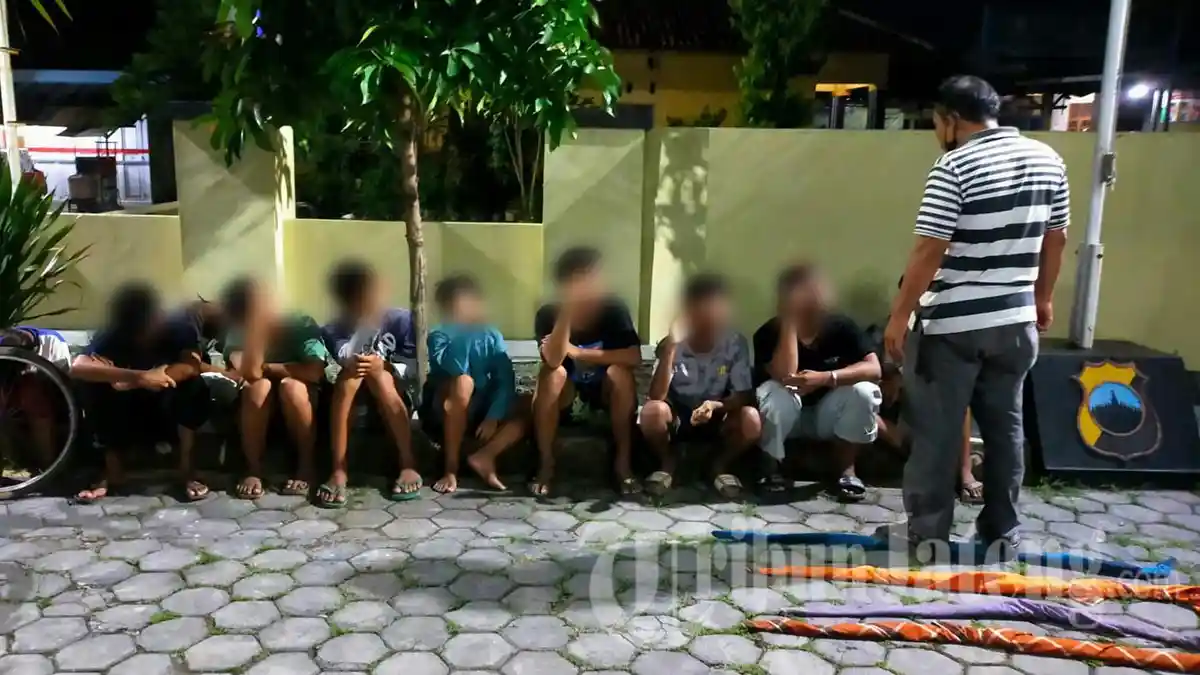 Rombongan Bocil Tawuran Perang Sarung Apes Berpapasan Patroli Polres Tegal