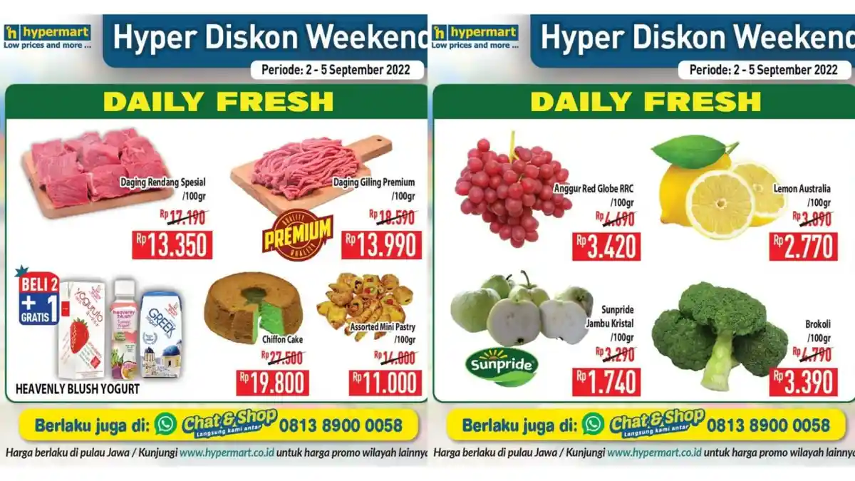 Promo Hypermart Hari Ini 5 September 2022, Daging Giling Premium Rp 13.990, Garnier Men Rp 22.290