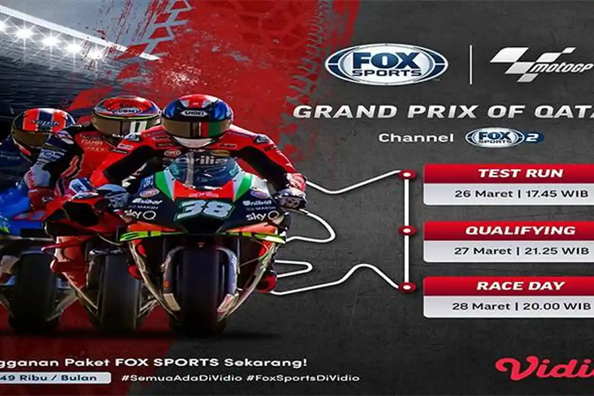 FP1 & FP2 MotoGP Qatar 2021 Sore Ini, Live Fox Sports 2, Tonton di Vidio.com Mulai Pukul 17.45 WIB