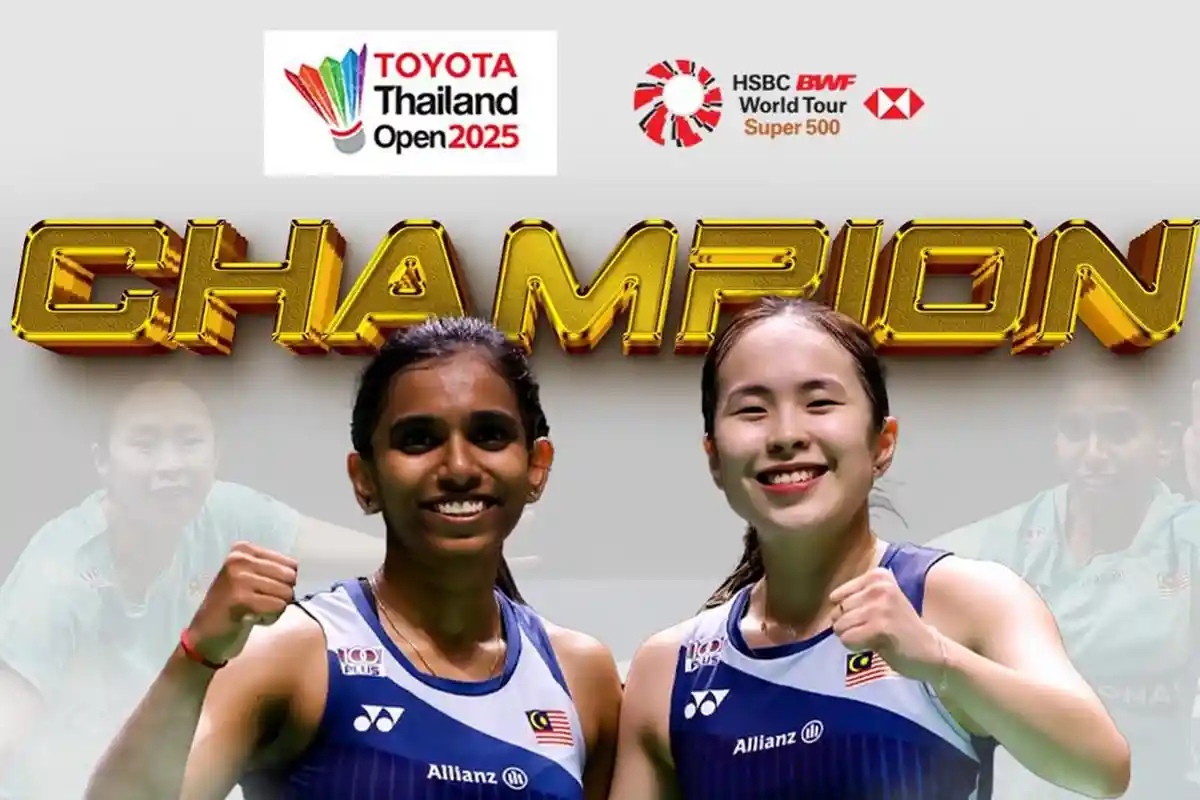 Hasil Final Thailand Open 2025, Pearly Tan/Thinaah Muralitharan Juara Ganda Putri