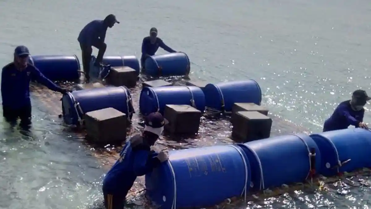 Tanggul Pengaman Arus Dibangun di Pulau Karya Kepulauan Seribu