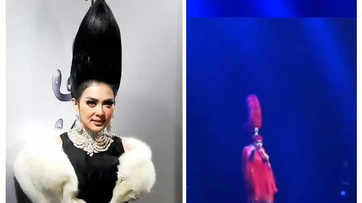 Syahrini Tampil Unik Saat Konser, Perhatikan Kepalanya Bikin Penggemarnya Heboh