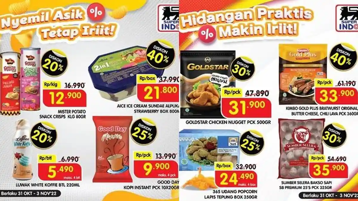 Promo Superindo Hari ini Rabu 2 November 2022, Es Krim dan Sosis Diskon hingga 40 Persen