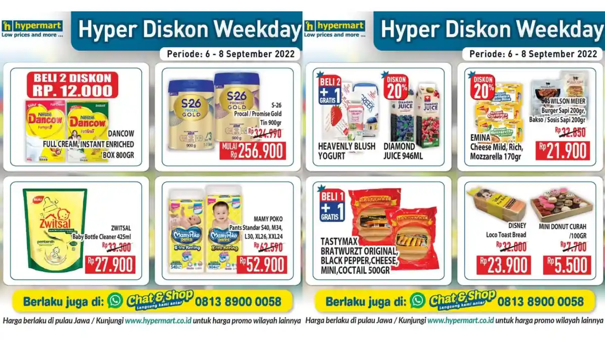 Promo Hypermart 7-8 September 2022, Mamy Poko Rp 52.900, Zwitsal Rp 27.900