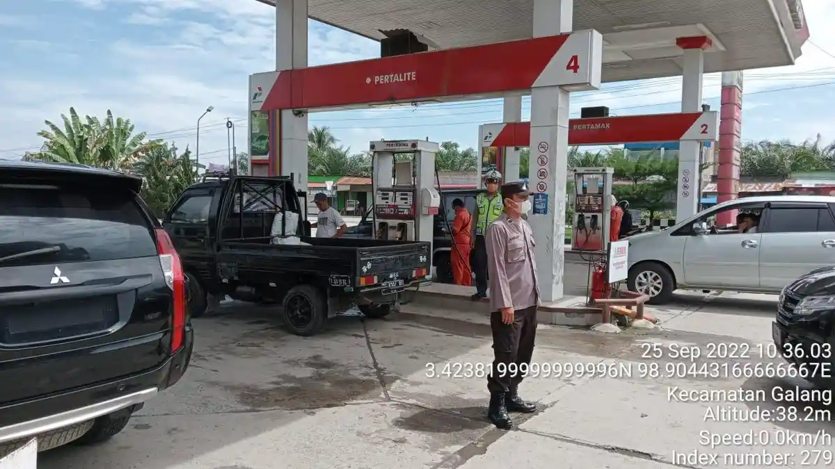 Pascakenaikan BBM, Polsek Galang Patroli di SPBU Antisipasi Hal Ini Terjadi