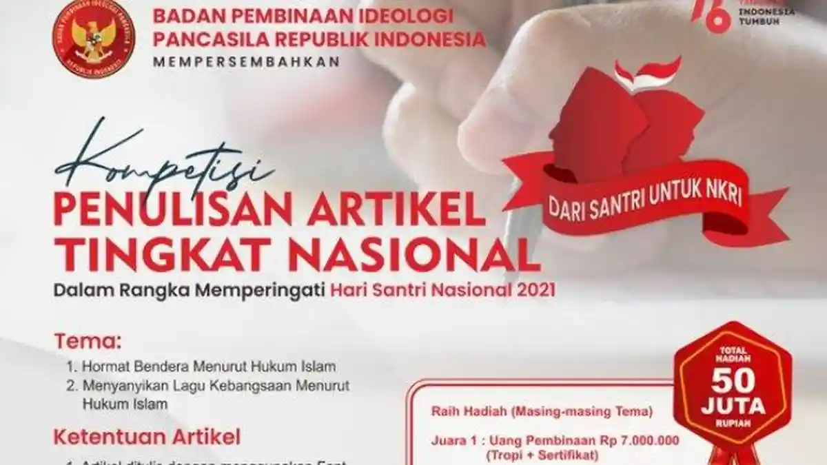 Setelah Diritik, Badan Pembinaan Ideologi Pancasil Minta Maaf dan Revisi Tema Lomba Karya Tulis 2021