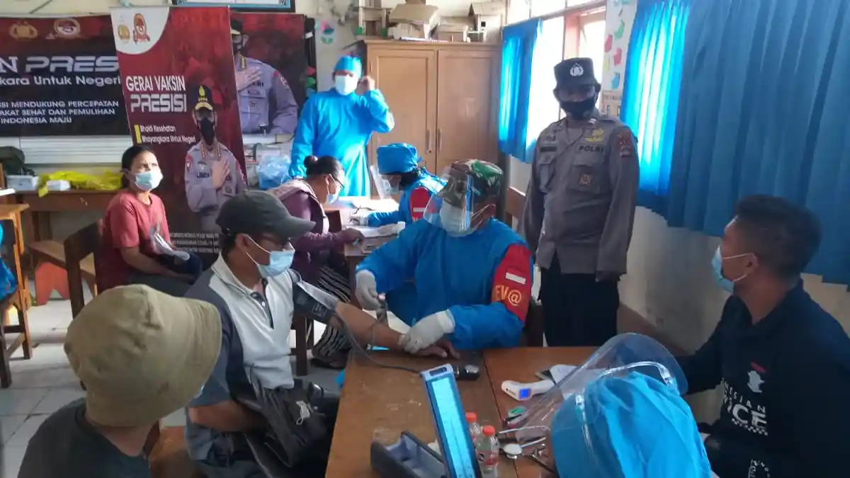 Vaksinasi Polres Bangli Telah Mencapai 9.251 Orang, Targetkan 1000 Vaksin Perhari