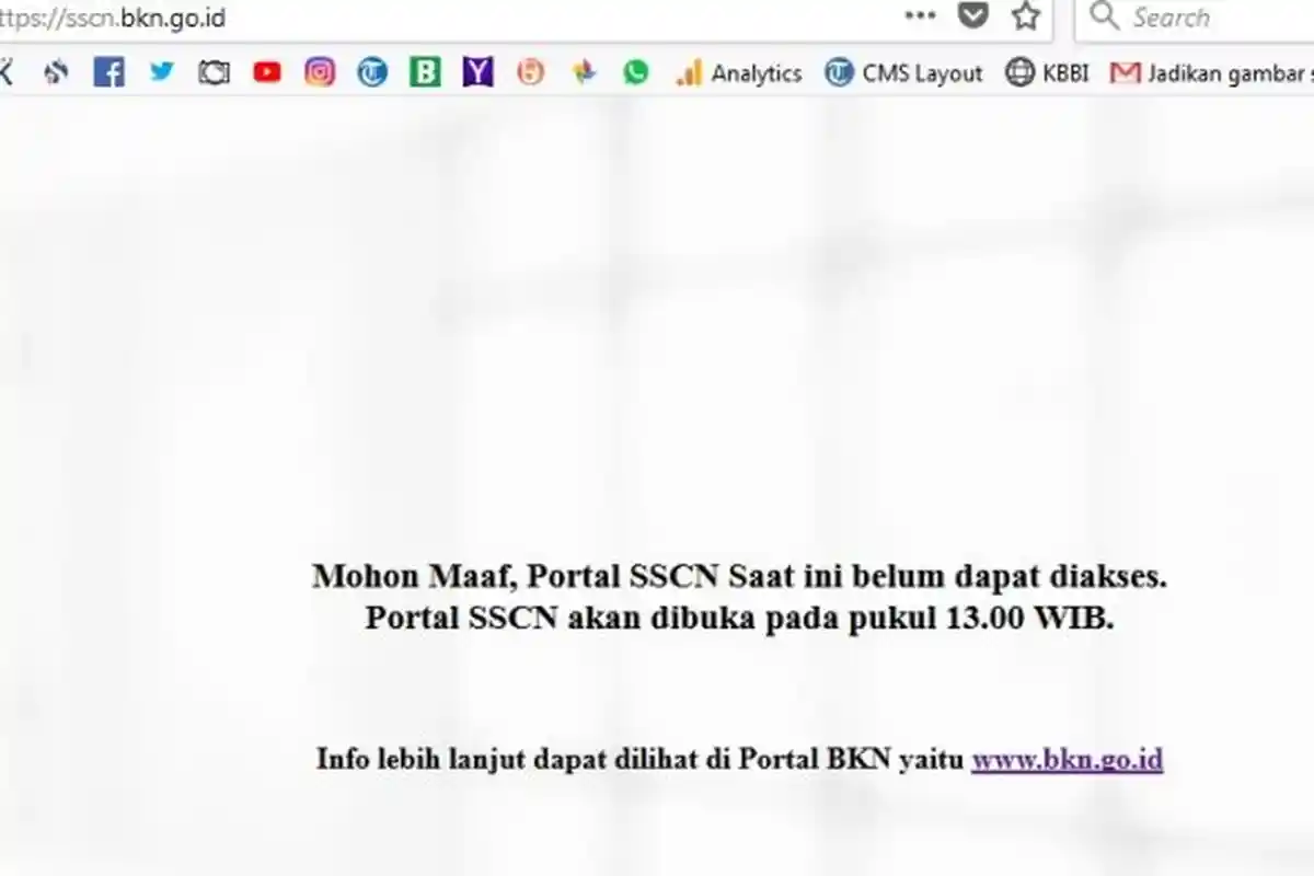 Link sscn.bkn.go.id Sulit Diakses, Ini Anjuran BKN Untuk Calon Pelamar Pendaftaran CPNS 2018