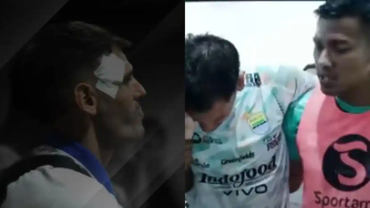 Sosok Ini Gercep Memapah Tyronne del Pino yang Kena Lemparan usai Duel Persija vs Persib Bandung