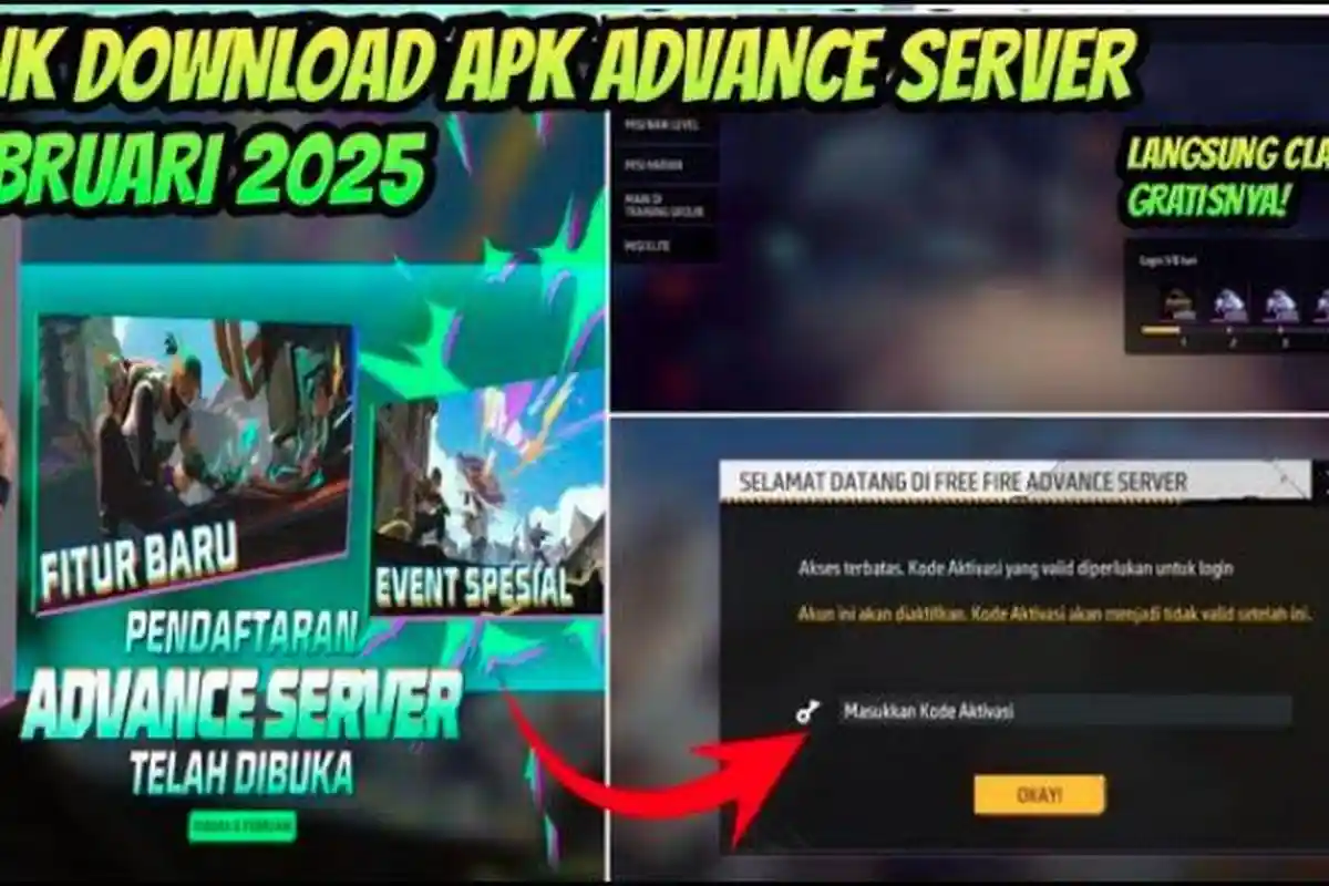TERBARU Kode Aktivasi FF Free Fire Advanced Server 2025: Link dan Daftar Disini, Langsung Auto Bisa