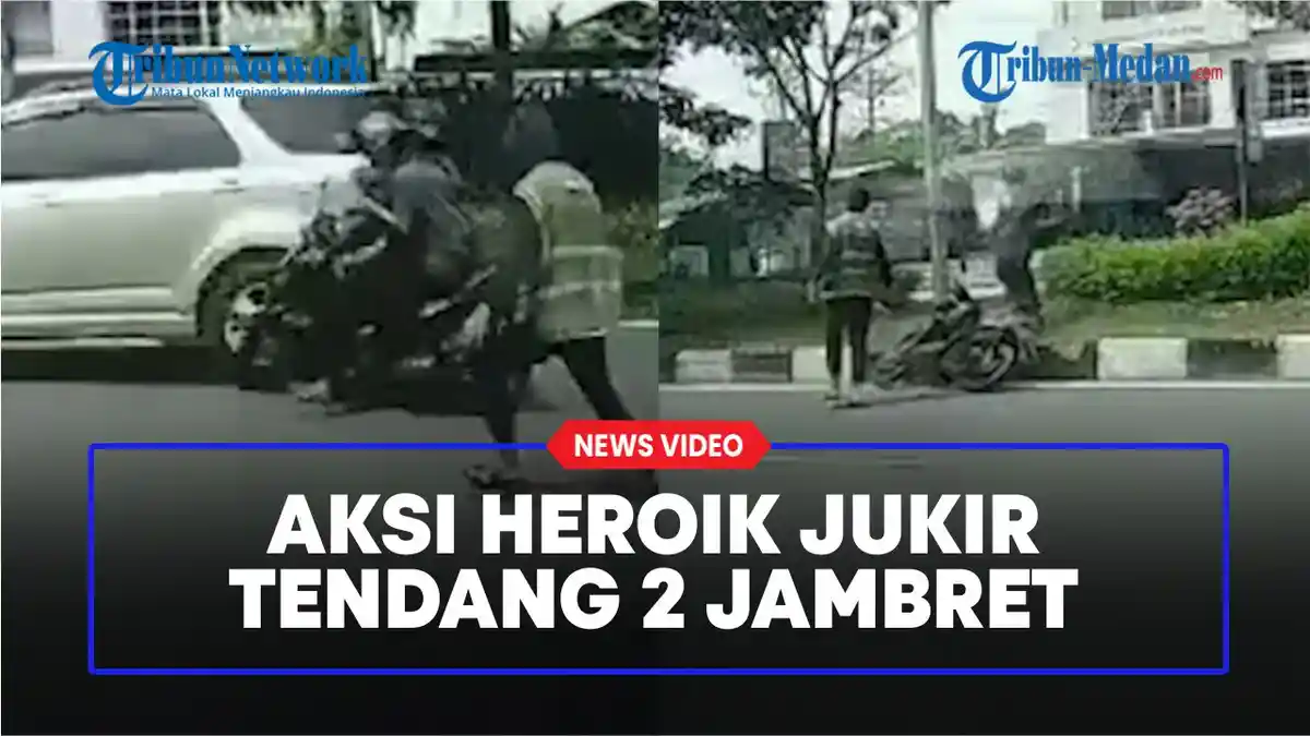 Keluarkan Tendangan Maut, Aksi Heroik Tukang Parkir Jatuhkan 2 Jambret di Pekanbaru Viral