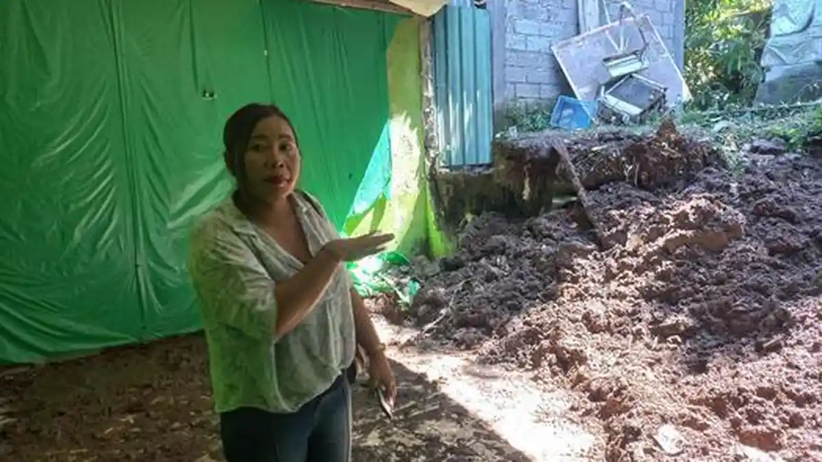 Tembok Jebol, Perabotan Juga Tertimbun Longsor, Bangunan Spa Hancur Dalam Semalam di Klungkung
