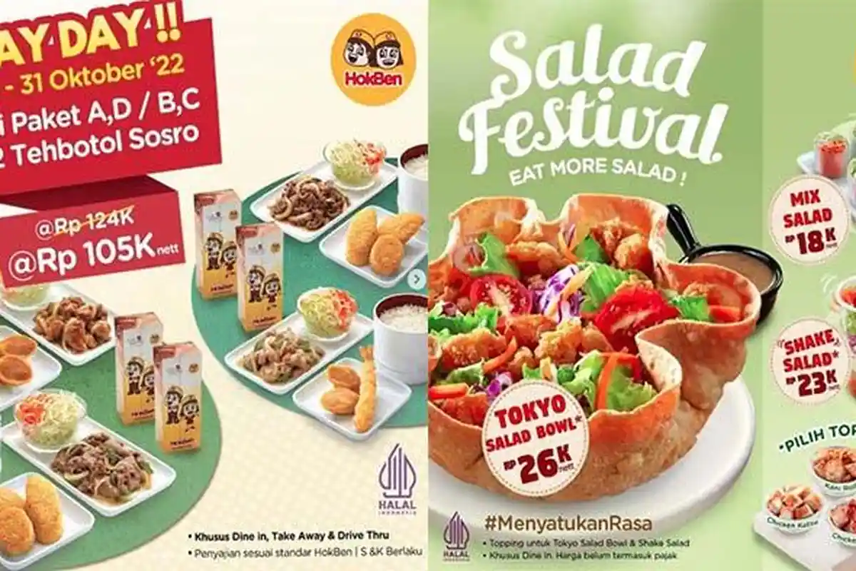 Promo Makanan 25 Oktober 2022, McD Pizza Hut JCO KFC Hokben Dunkin Donuts BreadTalk Chatime A&W
