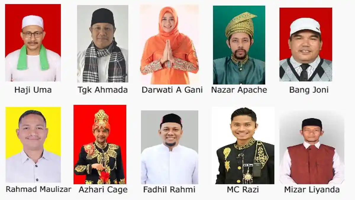 Perolehan Suara DPD Aceh: Tgk Ahmada Pepet Darwati, Syech Fadhil Dibayangi Azhari Cage dan Bang Joni