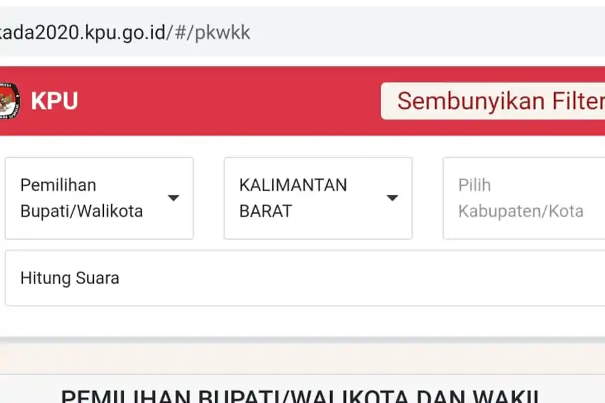 UPDATE Hasil Pilkada 2020 Pilgub Pilwako Pilbup di 270 Daerah Login https://pilkada2020.kpu.go.id