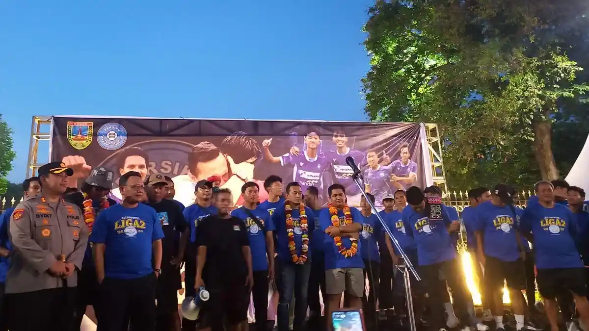 Skuad Persiku Kudus Disambut Gegap Gempita di Alun-alun Simpang 7, Macan Muria Lolos ke Liga 2