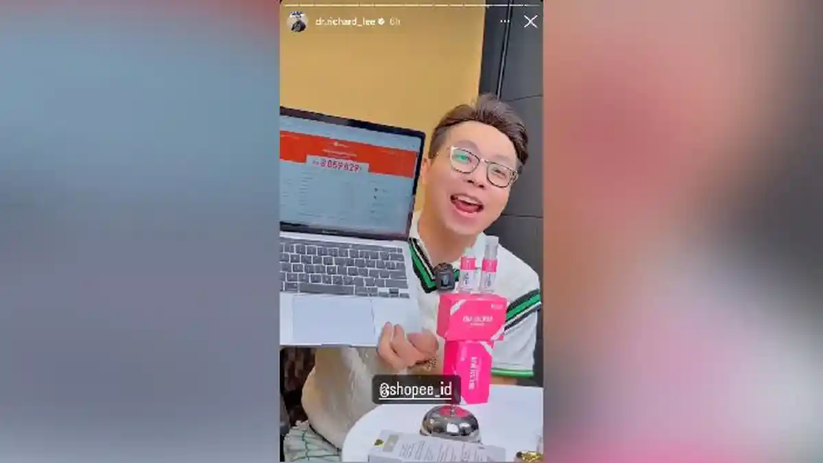Pindah Lapak Streaming ke Shopee Live, dr. Richard Lee Sukses Raih 8 Milyar dalam 2,5 Jam