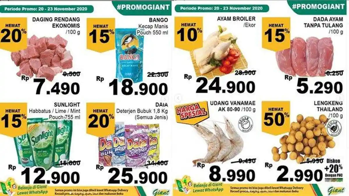 Promo JSM Giant Hari Ini (22/11/2020), Harga Spesial Hingga Hemat 50% Tinggal Satu Hari