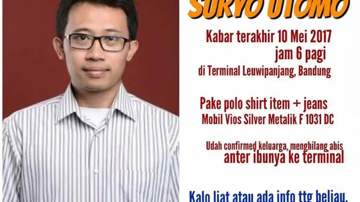 Dosen ITB Ini Dikabarkan Hilang Usai Antar Ibu, Mobilnya Ditemukan di Jalan Ciranjang