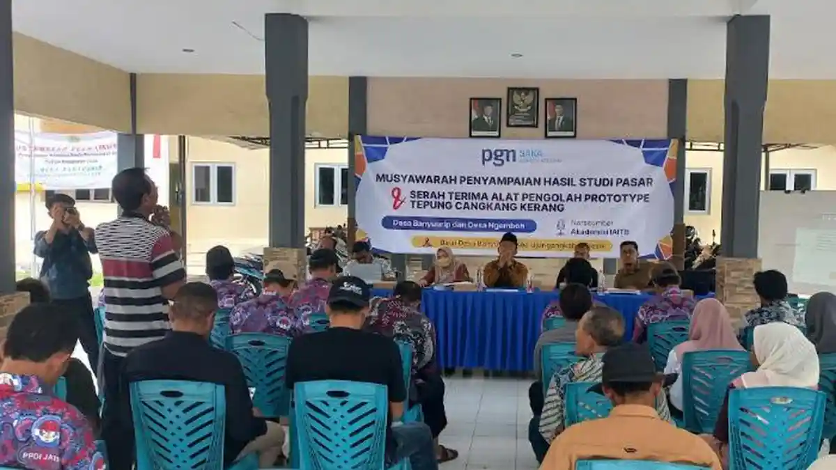 Tepung Limbah Cangkang Jadi Sumber Ekonomi Baru, PGN Saka Bantu Peralatan Untuk 2 Desa di Gresik