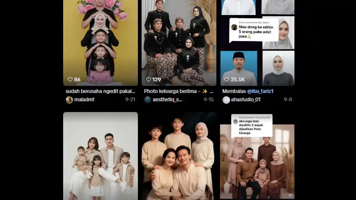 20 Prompt Gemini AI Foto Keluarga 5 Orang, Ala Studio, Ruang Tamu Rumah Hingga Tempat Wisata