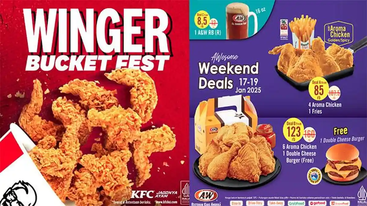 Promo Makanan Hari Ini Jumat 17 Januari 2025, Menu KFC Hokben McD Burger King  Pizza Hut Solaria A&W