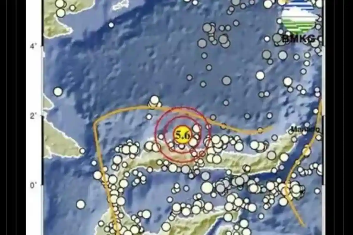 Gempa Bumi Terkini, Magnitudo 5.6 Guncang BUOL-SULTENG dengan Kedalaman 14Kilometer