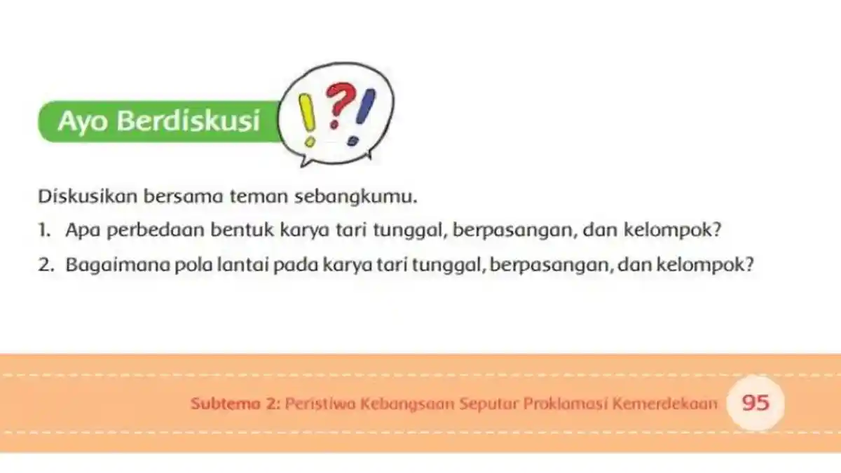Kunci Jawaban Tema 7 Kelas 5 SD Halaman 95 96 Kurikulum 2013: Ayo Berdiskusi