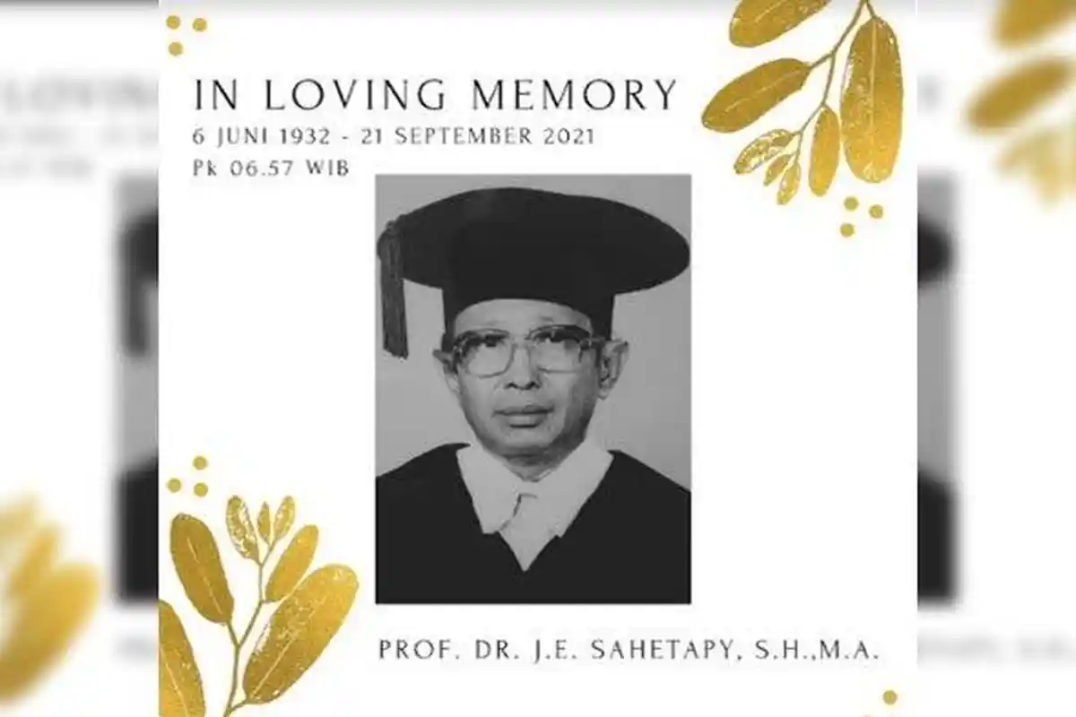 Berita Duka, Pakar Hukum Universitas Airlangga Prof Sahetapy Meninggal Dunia