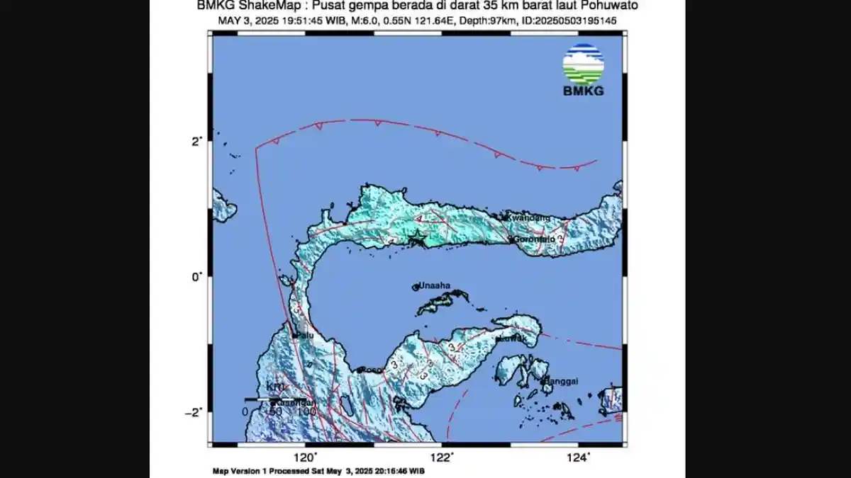 21 Daerah Merasakan Gempa Bumi yang Terjadi di Pohuwato Gorontalo, Getaran Terasa hingga Kalimantan