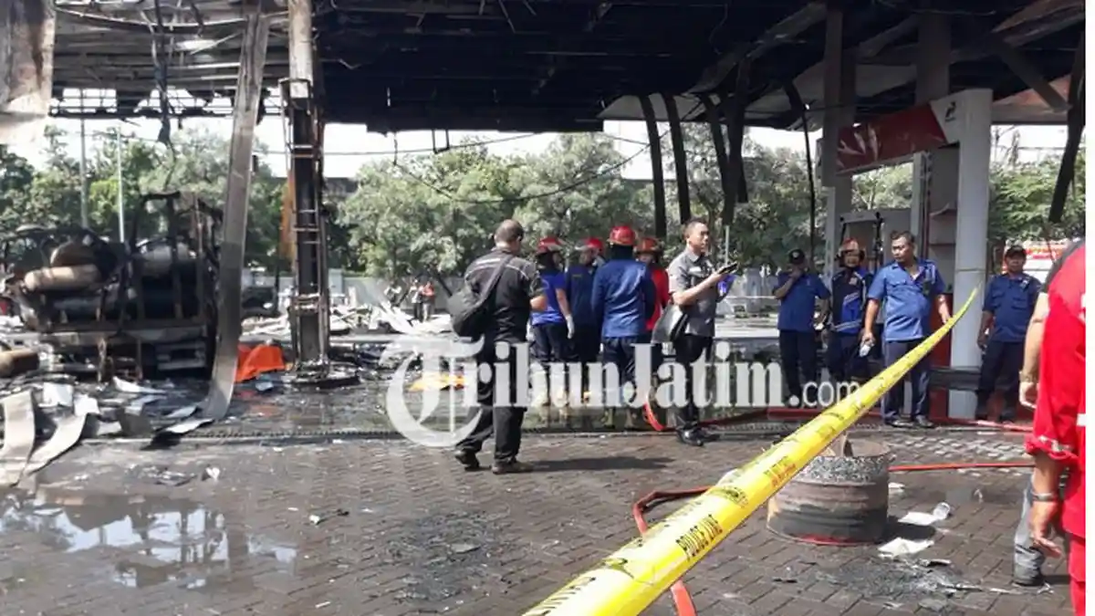 Kebakaran SPBU Sier Berbek, Inilah Kronologi Kebakaran SPBU Berbek Sidoarjo