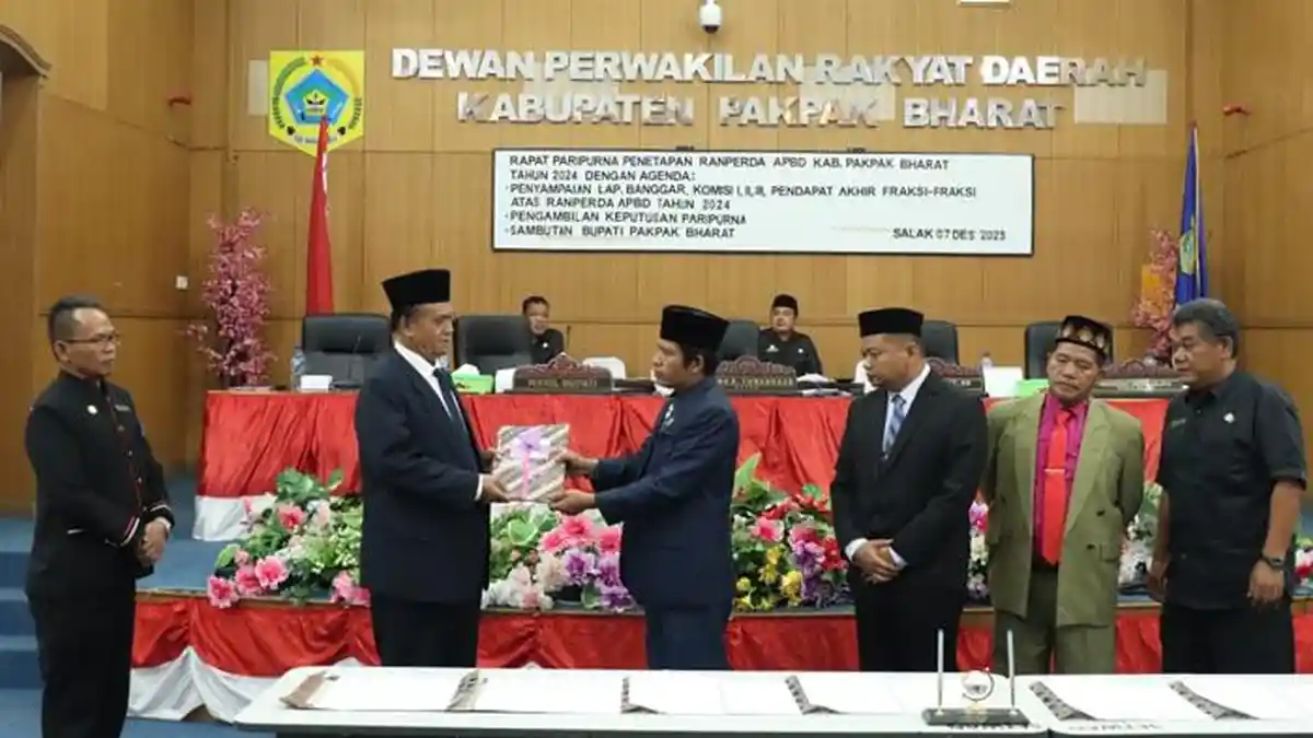 DPRD Pakpak Bharat Sahkan Perda APBD Kabupaten Pakpak Bharat Tahun 2024