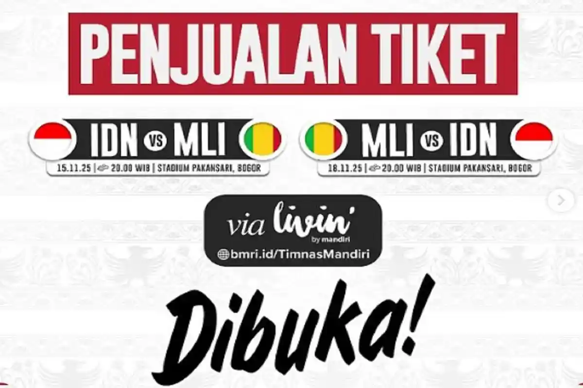 Harga Tiket Nonton Timnas Indonesia U23 vs Mali U23 di Stadion Pakansari Bogor, Termurah Rp50 Ribu!