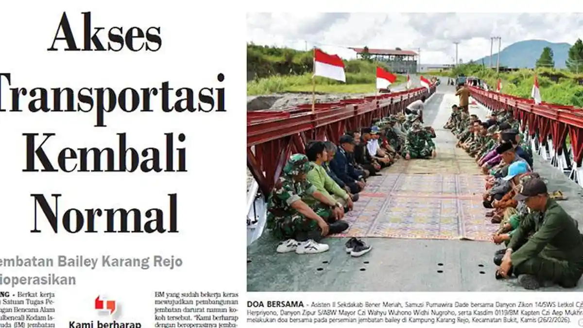 Jembatan Bailey Karang Rejo Dioperasikan, Akses Transportasi Kembali Normal