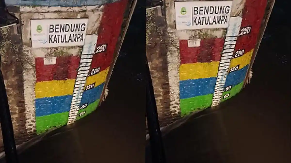 UPDATE Tinggi Air Bendung Katulampa Kota Bogor Malam Ini Usai Sempat Diguyur Hujan Sejak Sore