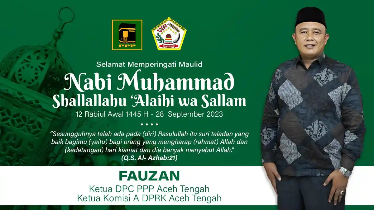 Fauzan Mengucapkan Selamat Memperingati Maulid Nabi Muhammad SAW 1445 H