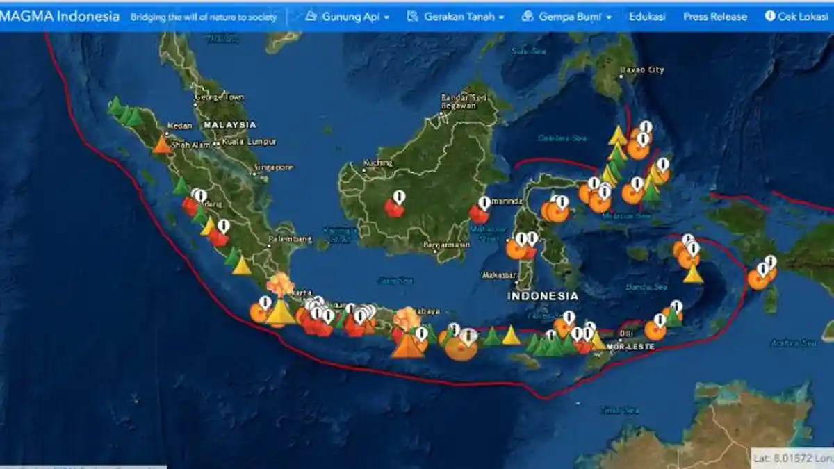 22 Gunung Api di Indonesia Alami Peningkatan Aktivitas di Atas Normal, Ada Potensi Erupsi