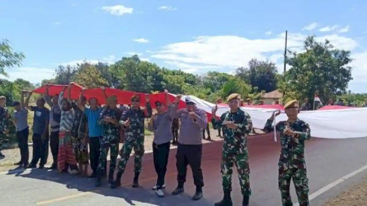 2025 Bendera Merah Putih Dikibarkan di Perbatasan RI-RDTL Sambut HUT ke-80 RI