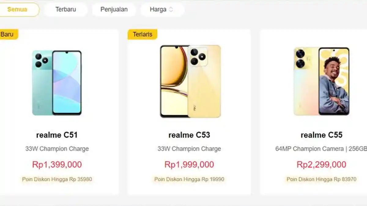 Daftar Harga HP Realme Terbaru Bulan Oktober 2024 Realme C53, Realme Note 50, Realme C55, Realme C67
