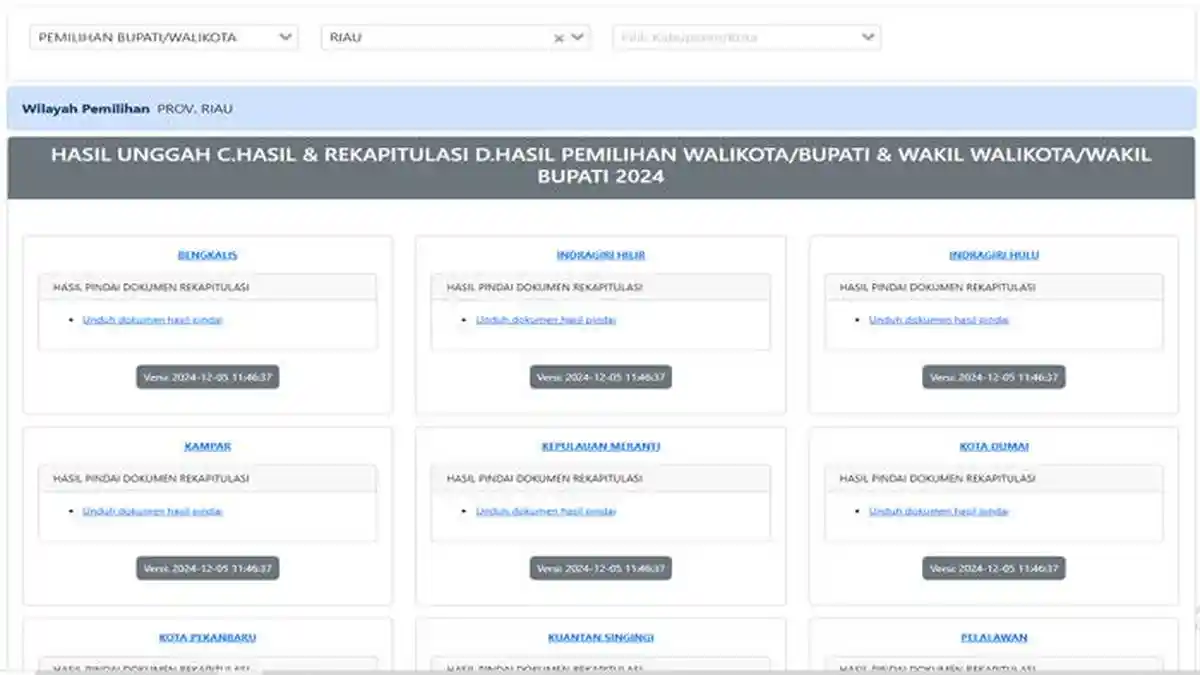 Daftar Lengkap Kepala Daerah Terpilih se-Riau Hasil Pleno KPU Kabupaten dan Kota