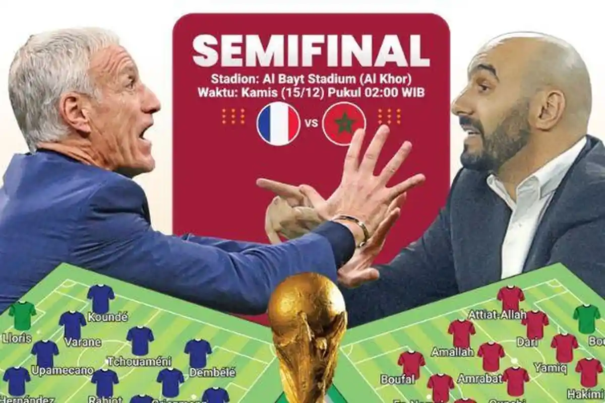 LINK LIVE STREAMING SCTV Prancis vs Maroko di Semifinal Piala Dunia 2022, Mulai Jam 02.00 Malam Ini