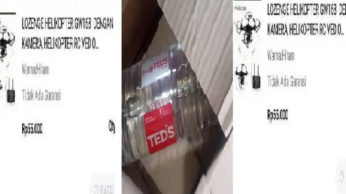 Viral Kisah Perempuan Tertipu saat Belanja di Olshop, Beli Drone yang Datang Malah Air Mineral